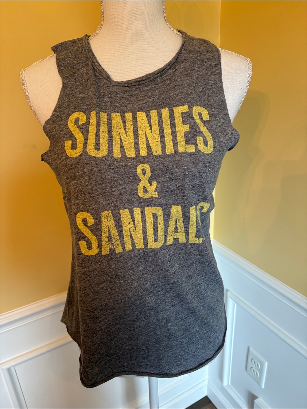Grayson Threads Gray Tank with Yellow Graphic
